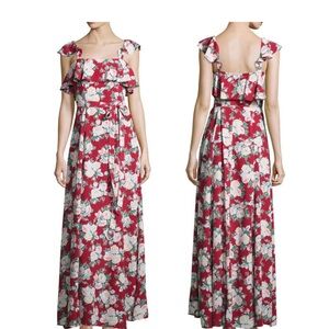 Privacy Please Red Floral Maxi Dress